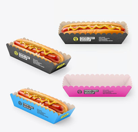 Emballage en carton de qualité alimentaire boîte à hot dog de fast-food bon marché long conteneur alimentaire en papier pour hamburger emballage pour sandwich