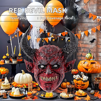 Meilleures ventes One-Piece Red Devil Satan Horn Headsets RP Material Cross-Border Europe America Halloween Costume Party Masques