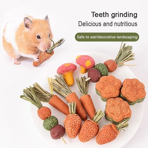 3 pièces Hamster carotte dentition fournitures herbe gâteau jouet tout naturel nutritif carotte lapin collations dorées - Product Image 5