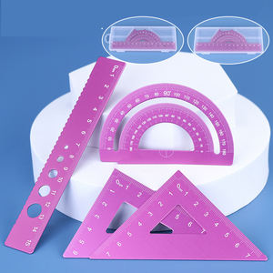 Juego <span class=keywords><strong>de</strong></span> 4 Reglas Metálicas <span class=keywords><strong>de</strong></span> 15 <span class=keywords><strong>cm</strong></span>, Triángulo <span class=keywords><strong>de</strong></span> <span class=keywords><strong>60</strong></span> y 30 Grados, Transportador y Escuadra, Marca Personalizable - Product Image 3