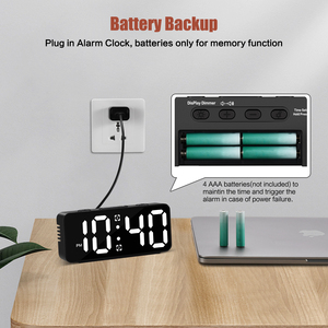 Đa chức năng nhà thông minh có thể sạc lại LED kỹ thuật số Đồng hồ báo thức RGB Neon bảng đồng hồ tùy chỉnh đồng hồ cho bàn - Product Image 4