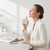 Exquise Mélange de Mousse Blanche Douce OEM ODM, Parfum Unisexe Non Irritant à Couvercle Doré Poli, Eau de Parfum Longue Durée, Liquide