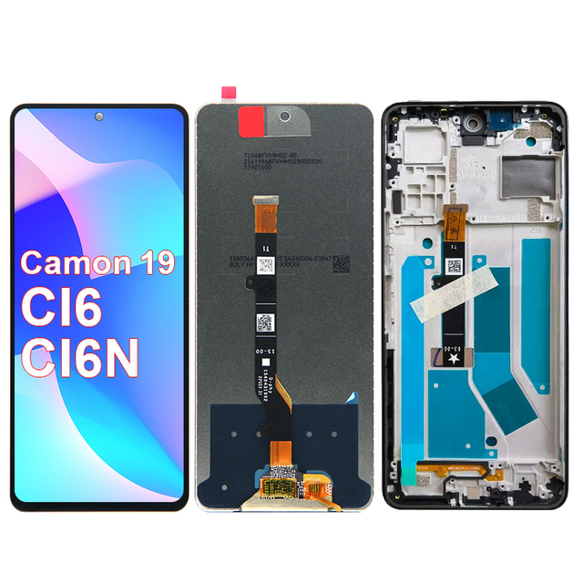 Mobile Phone Repair Parts Replacement Touch Screen Camon 19 Ci6 LCD Display for Tecno