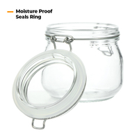 Bocal de conservation hermétique en verre personnalisable avec couvercle à pince et fermeture à clip pour aliments et café