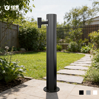 Colonne de robinet d'extérieur en acier inoxydable vertical antigel pour jardin, avec robinet tout cuivre, pour cour de villa, noire