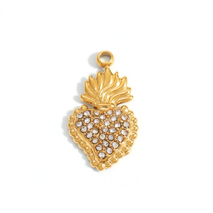 SUMMLY DIY Vente en gros de pendentifs en forme de fleur, de <span class=keywords><strong>chat</strong></span>, de poisson, de cœur, plaqués <span class=keywords><strong>or</strong></span> 18 carats, en acier inoxydable, breloques de plage, bijoux de mode - Product Image 3