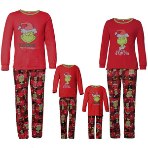 Conjuntos de Pijamas Térmicos de Malha com Estampa de Desenho Animado para Mulheres, Moda Coreana Personalizada para o Outono de 2023, Pijamas de Natal para a Família - Product Image 2