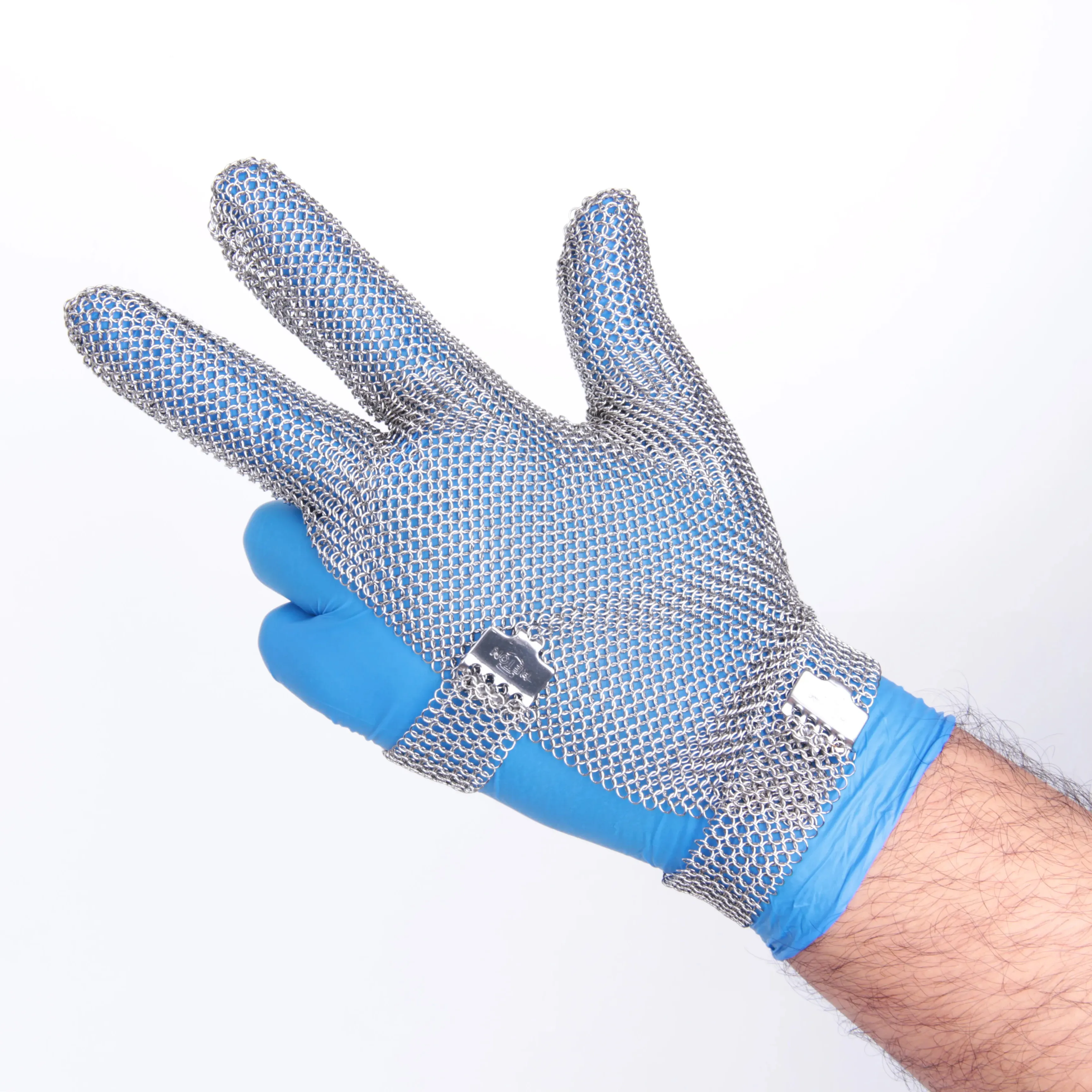 3本指ステンレス鋼切断耐性手袋チェーンメイル金属メッシュ布切断手袋