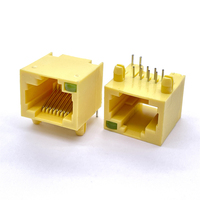 Conector Soulin de un solo puerto Gigabit 1000 Base-T magnético 8P8C RJ45 hembra con carcasa PBT UL94V-0 y PCB de bronce fosforado 125V