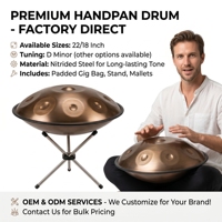 22Inch Stainless Steel Tongue Handpan Drum 9 Notes Handmade Musical Instrument