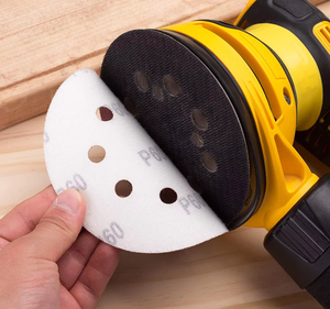 Cakram pasir 6 inci, piringan pasir tanpa lubang kait dan putaran pasir 80-grit acak untuk pemolesan pertukangan kayu otomotif - Product Image 4