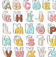 26 emporte-pièces en acier inoxydable pour biscuits, lettres majuscules de l'alphabet, pour la découpe de biscuits, fruits, légumes et pâtes