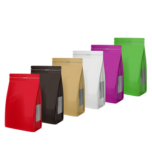 Lebei đầy màu sắc resealable Mini Zip khóa túi thực phẩm nhựa đóng gói đáy phẳng Pouch với cửa sổ cho hạt trái cây khô đóng gói - Product Image 6