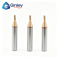 Endmill Karbida Padat Berlapis TiN Presisi 4 Flute 3 Flute D1.9 2.0*40mm Shank 6mm CNC Key Duplicator untuk Xhorse Cgdi 2m2 Tank