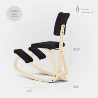 Chaise ergonomique à genouillères avec dossier et siège rembourré, tabouret à bascule pour genoux, pour une posture active et corrigeante, idéale pour la maison, le bureau et le bar.
