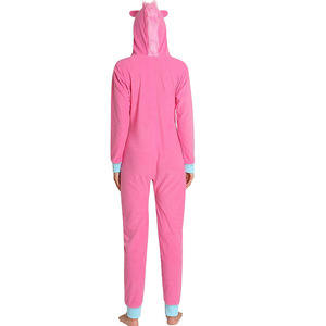 Women's <strong>Adult</strong> Tights Plush Hooded Zipper Nightdress Hot pink <strong>unicorn</strong> Animal Winter Embroidered Breathable Fleece <strong>Onesie</strong> - Product Image 4