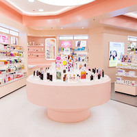 Nouveautés MS Display : Kiosque de présentation de cosmétiques en bois éco-responsable avec éclairage LED, vitrine moderne pour salle d'exposition, à vendre