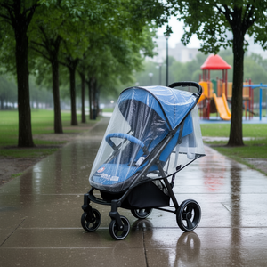 Stroller Rain Cover Plastic For Stroller With Canopy 1 Pcs - Product Image 3