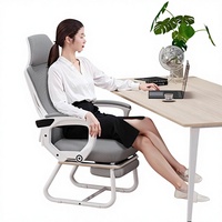 Chaise de bureau en acier à double usage, chaise ergonomique pour la pause déjeuner, chaise d'ordinateur inclinable, siège plat confortable, chaise de maison pour une utilisation à long terme