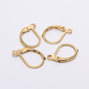 Spring-loaded French Ear <b>Hooks</b> Stainless Steel D-shaped <b>Clip</b>-on Earrings DIY Jewelry Findings For Earring Making - Product Image 4