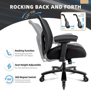 Silla de Oficina Resistente para Personas Altas y de Gran Peso, 500 LBS, Reposabrazos 4D, Respaldo Ajustable, Asiento con Memoria Viscoelástica para Personas Corpulentas - Product Image 6