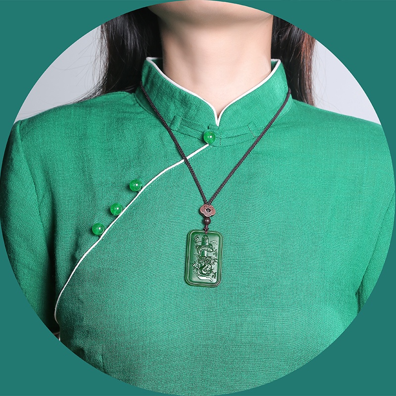 HMOIS Jade Jewelry Wholesale Real Dragon Jade Jewelry Green Jade Pendants for Women