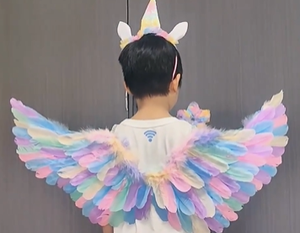 Commercio all'ingrosso vera festa decorazione blu nero lungo grande grande per adulti bianco piuma d'<span class=keywords><strong>angelo</strong></span> <span class=keywords><strong>ali</strong></span> per la danza di Halloween Cosplay - Product Image 4