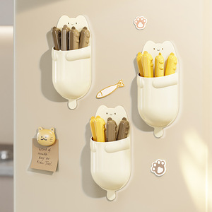 Cute Cat Sealing <b>Clips</b> Magnetic Food Storage <b>Clips</b> For Fridge Yellow Brown 4 Pack Durable - Product Image 1