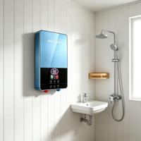 Chauffe-eau électrique à chauffage instantané 5500W, intelligent, à écran tactile LCD, à technologie Inverter, Classe Énergétique A, en acier inoxydable, pour VR/Hôtel/Garage