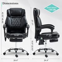 Vente en gros Bon marché de bonne qualité Fauteuil de bureau pivotant et confortable en cuir pour patron à massage complet avec repose-pieds