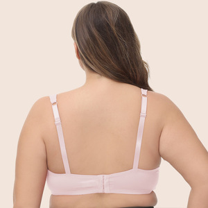 Ropa interior de diseño OEM, sujetador rosa con aros, Sujetador <span class=keywords><strong>push</strong></span> <span class=keywords><strong>up</strong></span> acolchado para mujer, <span class=keywords><strong>sujetadores</strong></span> elegantes de talla grande para mujeres grandes - Product Image 4