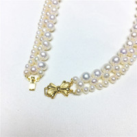 Collier de perles d'eau douce multicouches de qualité AAAA, plaqué or, style Edison, élégant pour mariages et robes Sanqing