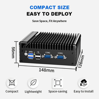 Nueva Computadora Integrada Intel Celeron J6412 de Cuatro Núcleos, 4*Inter I226, Mini PC Industrial con 2 Puertos Seriales, HDMI+DP