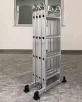 Échelle combinée multifonction légère et portable, 2x7 marches, en aluminium, certifiée EN 131, capacité 150 kg, la mieux notée