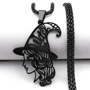 Delicado Collar con Colgante para Mujer, Chapado en Oro PVD de 14k y 18k, Acero Inoxidable 316L, Joyería Fina, Collar de Bruja - Product Image 6