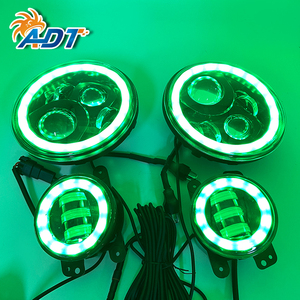 ไฟหน้า LED RGB ขนาด 7 นิ้ว รุ่น ADT สำหรับ JT JL JK พร้อมไฟตัดหมอกแบบไดนามิกหลายสี ไฟหน้า JK RGB - Product Image 1