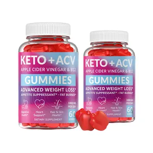 Jumlah besar organik tanpa gula bebas Korea Apel cuka vitamin permen ACV OEM penurunan berat badan Keto Gummies dengan ibu