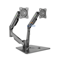 Bras de moniteur en acier laminé à froid Zeno, 17-32 pouces, prend en charge plusieurs écrans, bras de moniteur double, support de bureau, support double écran DF200