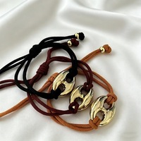 Bracelet en or plaqué SA, cordon tressé lisse et poli, réglable, 3 couleurs, bijoux tendance pour femmes