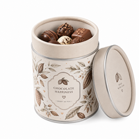 Tube en papier rond personnalisé de luxe avec bord roulé pour chocolat, bonbons, emballage alimentaire en carton biodégradable