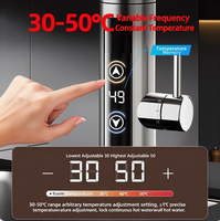 Chauffe-eau électrique instantané moderne pour cuisine, affichage numérique, onduleur, température constante, acier inoxydable 360
