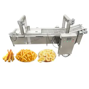 Auto Cassava Potato French Fries Onion Plantain Banana Chips Frying Machine Industrial Continuous Deep Fryer