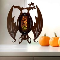 Lanterne en bois de chauve-souris moderne et écologique personnalisée pour Halloween, lumière suspendue pour la maison et le jardin, pour les fêtes et les fournitures de vacances