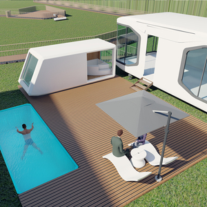 Villa de alta calidad, casa de cápsula espacial de lujo, prefabricada, spa, bañera de hidromasaje, piscina, ducha de madera, vapor seco, 4 personas, 6 personas, sala de sauna - Product Image 2