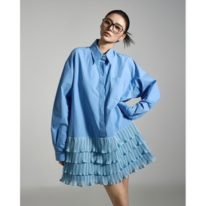 Vestido Casual de Mujer al por Mayor, Nuevo Diseño de Moda con Volantes en la Solapa, Manga Larga, Diseño de Parches, Cintura Natural para Otoño - Product Image 2