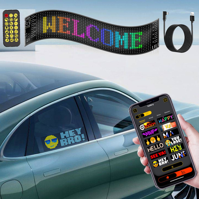 APP Control LED Flexible Display LED Sign Board Scrolling Car LED Screen