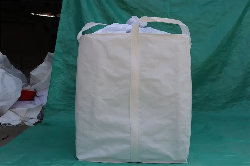 Construction Waste Bag FIBC Ton Bag with 2 Cross Corner Loops Flat Bottom With Support 1000kg 1500kg 2000kg