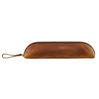 Étui à crayons en cuir pleine fleur Crazy Horse fait main, style rétro, pochette à stylos colorée pour l'école, étui à lunettes