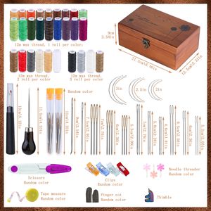 大きな目のステッチ針付きレザーソーイングツール、ワックス糸、DIYレザークラフト用レザーステッチングキット - Product Image 2