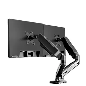 Monitor lcd de altura de movimento completa ajustável, suporte do monitor de alumínio duplo braço e suporte de desktop vesa